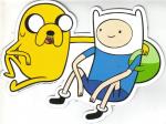 Adventure Time Jake and Finn Figures Sitting Large Car Magnet, NEW UNUSED