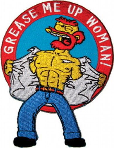 The Simpsons Willie Figure Grease Me Up Woman! Embroidered Patch, NEW UNUSED picture