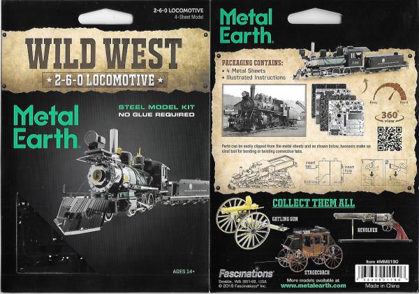 Wild West 2-6-0 Locomotive Metal Earth Steel Model Kit NEW SEALED #MMS190 picture