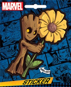 Guardians of the Galaxy Baby Groot with Flower Peel Off Sticker Decal NEW SEALED