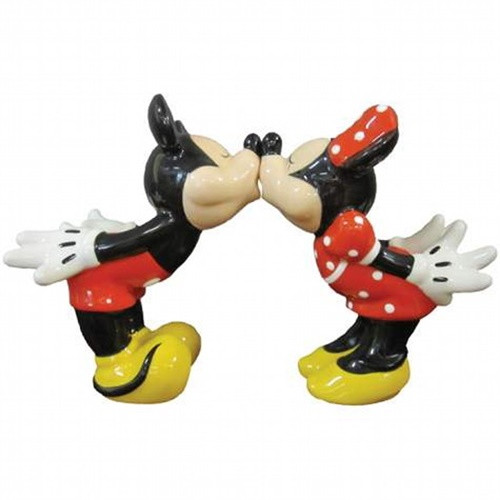 Disney's Mickey & Minnie Kissing Ceramic Salt and Pepper Shakers Set NEW UNUSED picture