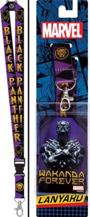 Marvels Black Panther Image Wakanda Forever Lanyard w/ Logo Badge Holder UNUSED picture