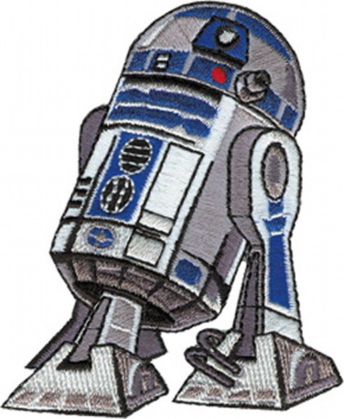 Star Wars R2-D2 Droid Standing Figure Image Embroidered Die-Cut Patch NEW UNUSED