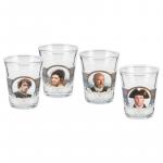 Outlander TV Series Photo Images Clear Shot Glass Set of 4 Different NEW BOXED