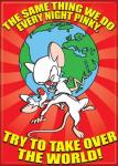 Pinky and the Brain Animated TV Series Take Over The World Refrigerator Magnet