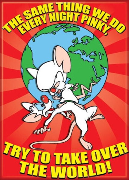 Pinky and the Brain Animated TV Series Take Over The World Refrigerator Magnet picture