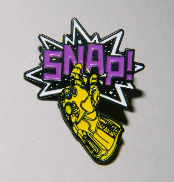 Marvel Comics Avengers Infinity War Thanos Gauntlet SNAP! Metal Enamel Pin NEW picture