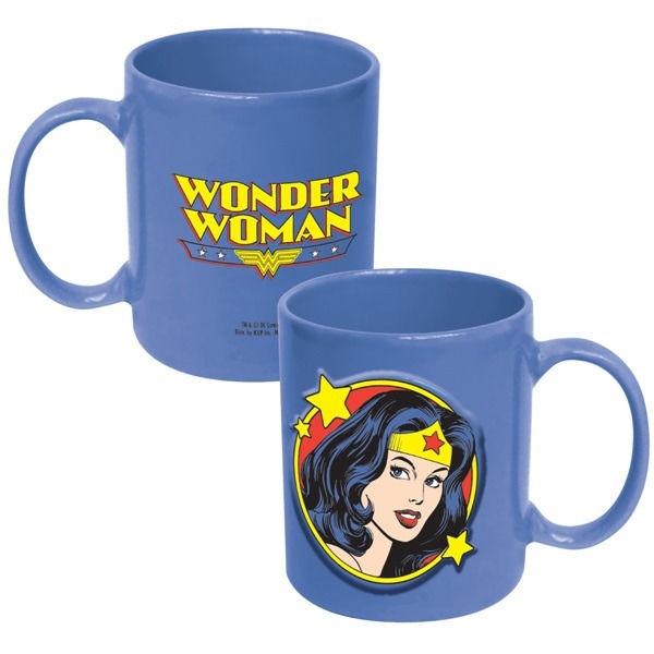 DC Comics Wonder Woman Face 20 oz Ocean Blue Ceramic Coffee Mug, NEW UNUSED picture