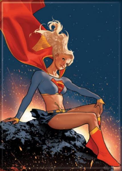 DC Comics Supergirl Sitting In Space Comic Art Refrigerator Magnet NEW UNUSED