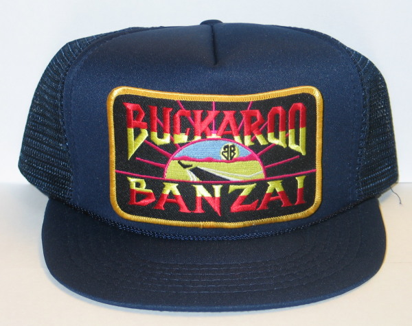 Buckaroo Banzai Movie Name Logo Patch on a Black Baseball Cap Hat NEW