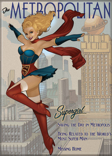 DC Comics Bombshells Supergirl The Metropolitan Art Refrigerator Magnet, NEW