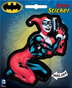 DC Comics Harley Quinn Figure with a Pistol Peel Off Sticker Decal, NEW SEALED