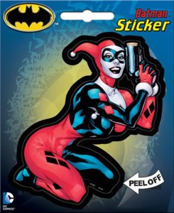 DC Comics Harley Quinn Figure with a Pistol Peel Off Sticker Decal, NEW SEALED picture