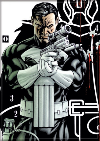 Marvel Comics The Punisher with Pistol and Target Refrigerator Magnet NEW UNUSED