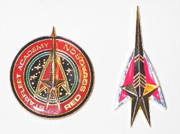 Star Trek: The Next Generation Red Squadron Logo and Member Pins Set of 2 UNUSED picture