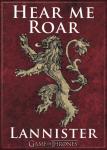 Game of Thrones House of Lannister Logo Hear Me Roar Refrigerator Magnet UNUSED