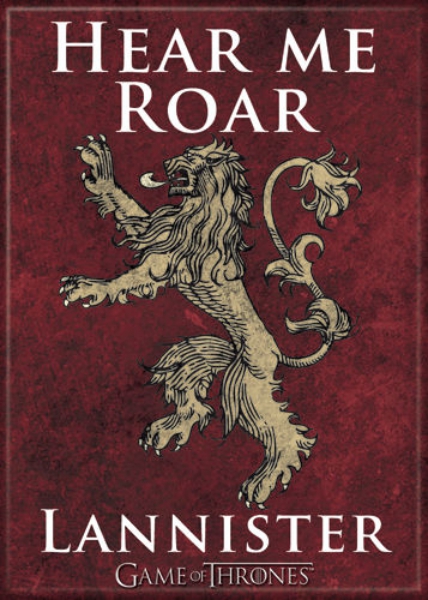 Game of Thrones House of Lannister Logo Hear Me Roar Refrigerator Magnet UNUSED