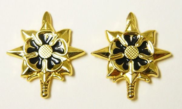 Classic Battlestar Galactica Viper Pilot Gold Toned Collar Pips Pin Set of 2 NEW