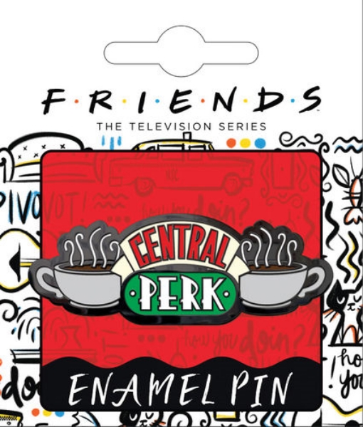 Friends TV Series Central Perk Logo Thick Metal Enamel Pin NEW CARDED picture