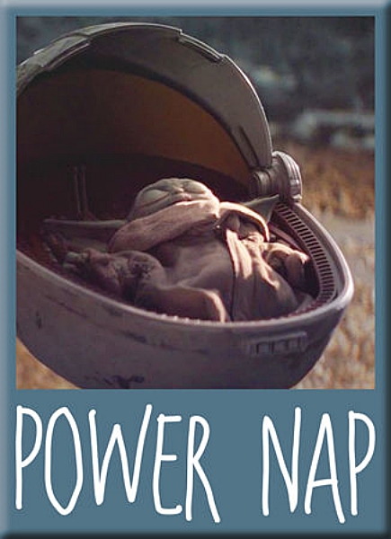 Star Wars The Mandalorian The Child Power Nap Photo Image Refrigerator Magnet
