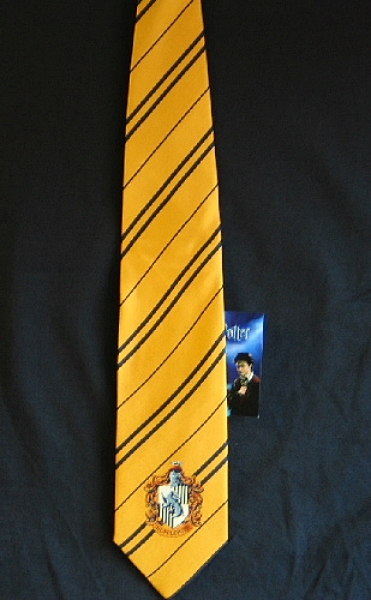 Harry Potter House of Hufflepuff Silk Necktie with Crest Logo NEW UNUSED picture