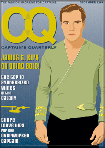 Classic Star Trek Captain's Quarterly Spoof Cover Art Image Refrigerator Magnet