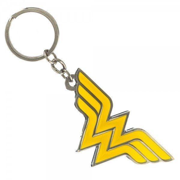 DC Comics Wonder Woman WW Chest Logo Metal Enamel Key Ring Keychain, NEW UNUSED