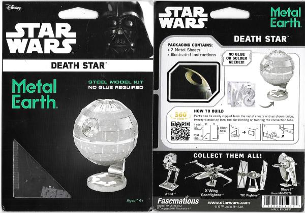 Star Wars Death Star Metal Earth 3-D Laser Cut Steel Model Kit #MMS278 SEALED