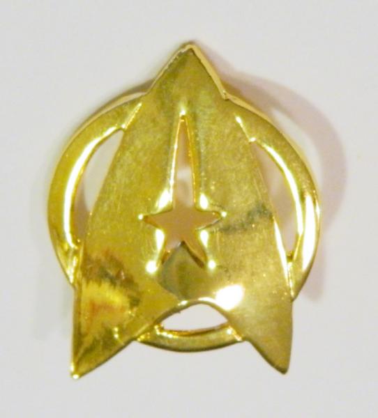 Star Trek The Motion Picture Command Logo Gold Toned Metal Enamel Pin NEW UNUSED picture