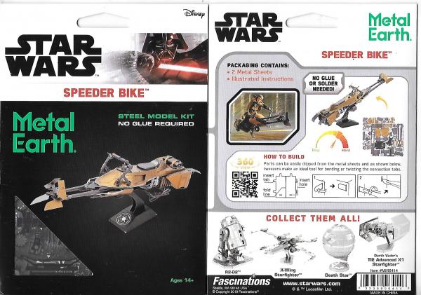 Star Wars Imperial Speeder Bike Metal Earth 3D Laser Cut Steel Model Kit SEALED picture