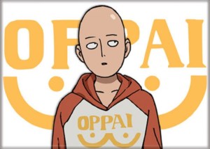 One Punch Man Anime Saitama Wearing Oppai Shirt Refrigerator Magnet NEW UNUSED picture