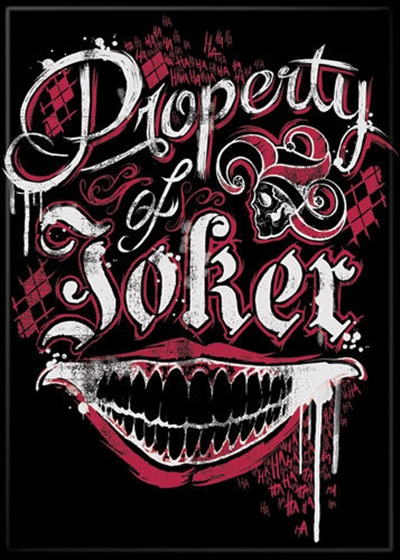 Suicide Squad Movie Property of Joker Phrase Logo Refrigerator Magnet NEW UNUSED