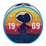 Peanuts Astronaut Snoopy with 1969 Apollo 11 Date Round Tin Tote Lunchbox UNUSED