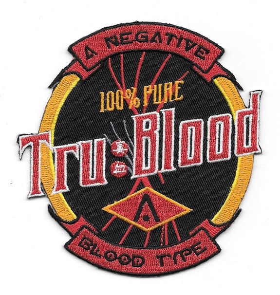 True Blood TV Series, Tru Blood Bottle Logo Embroidered Patch, NEW UNUSED picture