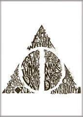 Harry Potter The Deathly Hallows Logo Filled With Words Refrigerator Magnet NEW picture