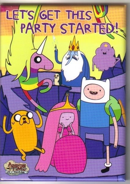 Adventure Time Cast Let's Get This Party Started! Refrigerator Magnet NEW UNUSED