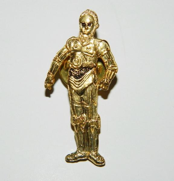 Classic Star Wars C-3PO Cut-Out Figure Cloisonne Metal Pin 1994 NEW UNUSED picture