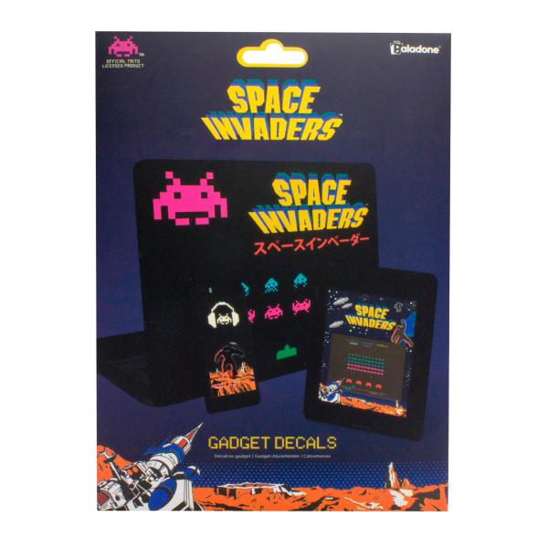 Space Invaders Video Game Set of 61 Waterproof Removable Gadget Decals UNUSED