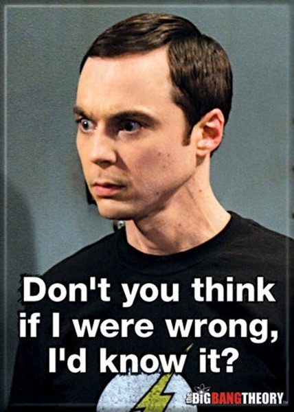 The Big Bang Theory Sheldon If I Were Wrong I'd Know It Photo Fridge Magnet NEW picture