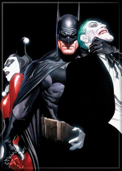 DC Comics Harley Quinn Batman The Joker Alex Ross Art Refrigerator Magnet NEW picture