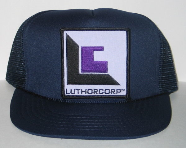Smallville LuthorCorp Logo Patch on a Black Baseball Cap Hat NEW