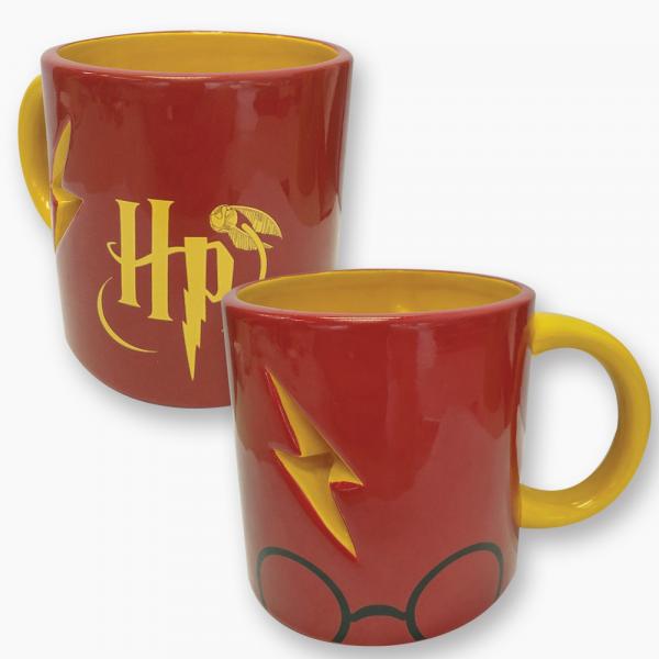 Harry Potter Lightning Bolt Debossed 20 oz Ceramic Coffee Mug NEW UNUSED picture