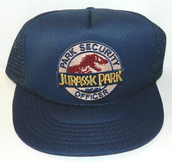 Jurassic Park Movie Park Security Officer Logo Patch on a Blue Baseball Cap Hat picture