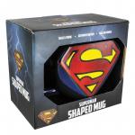 Superman S Chest Logo Blue Shaped Embossed 18 oz Ceramic Coffee Mug NEW UNUSED