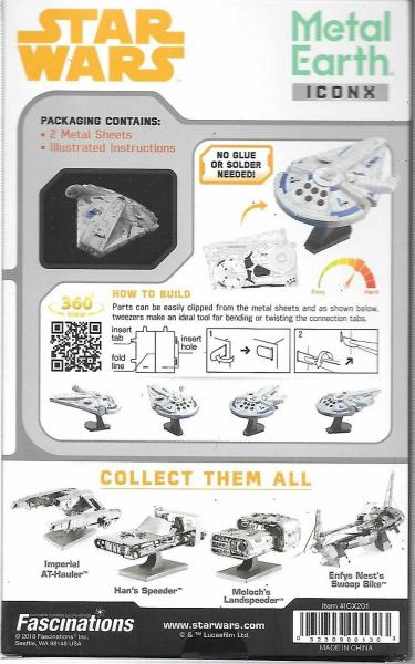 Star Wars Solo Movie Lando's Millennium Falcon Metal Earth Laser Cut Model Kit picture