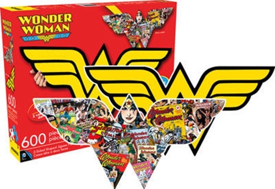 DC Comics Wonder Woman Two Sided Logo and Collage 600 Piece Jigsaw Puzzle SEALED picture