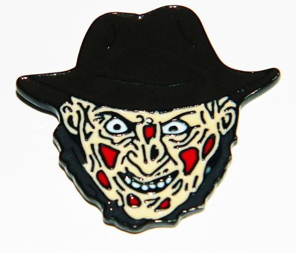 A Nightmare On Elm Street Movies Freddy Face and Hat Metal Enamel Pin NEW UNUSED