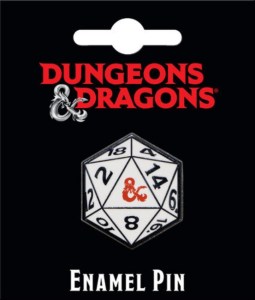 Dungeons & Dragons Role Playing Game D20 Sided Die Metal Enamel Pin NEW UNUSED