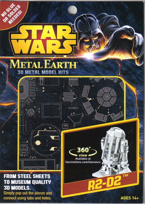 Star Wars R2-D2 Metal Earth 3-D Laser Cut Steel Model Kit #MMS250, NEW SEALED