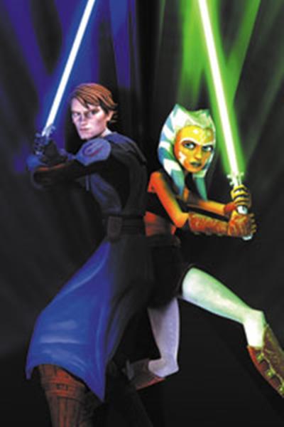 Star Wars Clone Wars Anakin & Ahsoka Tano Magnet, NEW UNUSED